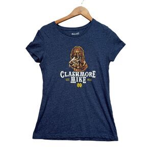 Women's Notre Dame Fighting Irish Blue NCAA Football Clashmore Mike T Shirt S